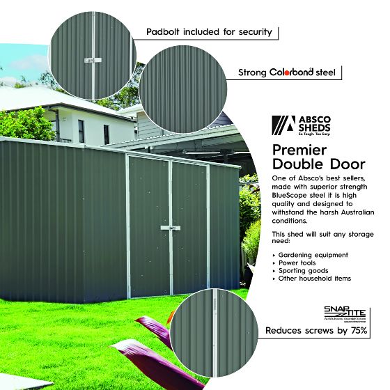 Absco Premier Metal Storage Shed Kit Features: