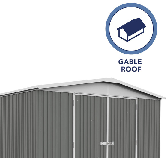 Absco Regent 10x12 Metal Storage Shed Kit comes in Gable Roof