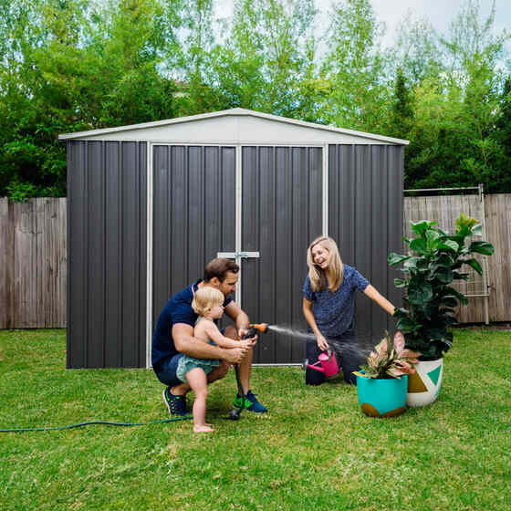 Absco Regent 10x12 Metal Garden Shed Kit- Woodland Gray