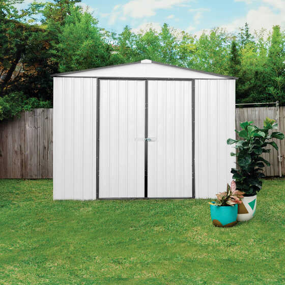 Made from high-quality galvanized steel, this maintenance-free shed resists rust, rot, mildew, and harsh weather conditions.
