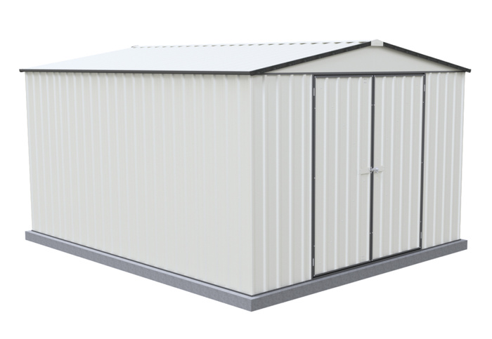 Absco Regent 10x12 Metal Garden Shed Kit- Surfmist/Monument