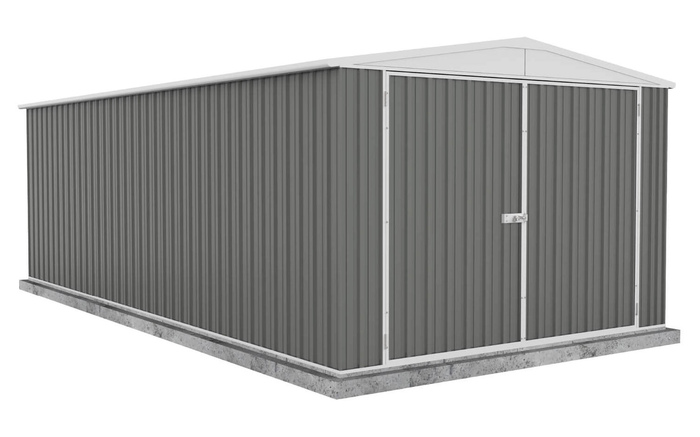 Absco Utility 10x19.5 Metal Storage Shed Kit - Woodland Gray