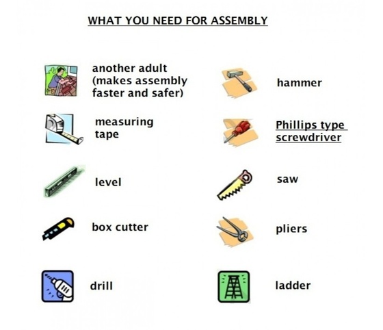 Basic tools needed for Isla Playhouse