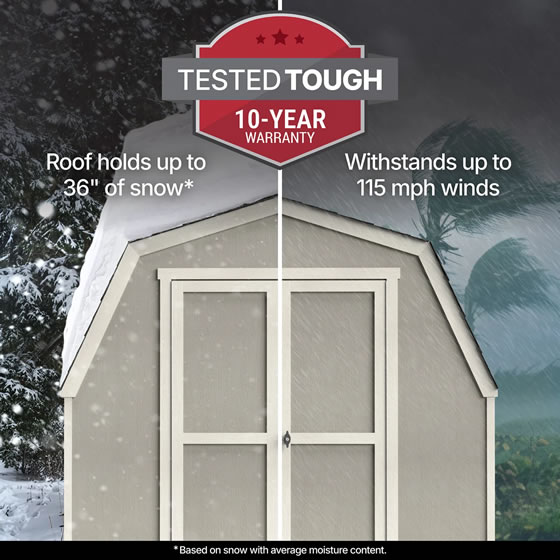 Built tough for up to 36 lbs per square foot snow loads and 115 mph winds!