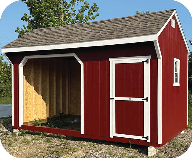 Little Cottage 10x16 Animal Run-In Shelter w/ Tack Room