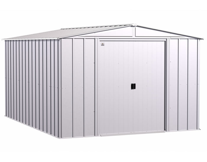 Arrow 10x14 Classic Steel Storage Shed Kit - Flute Gray