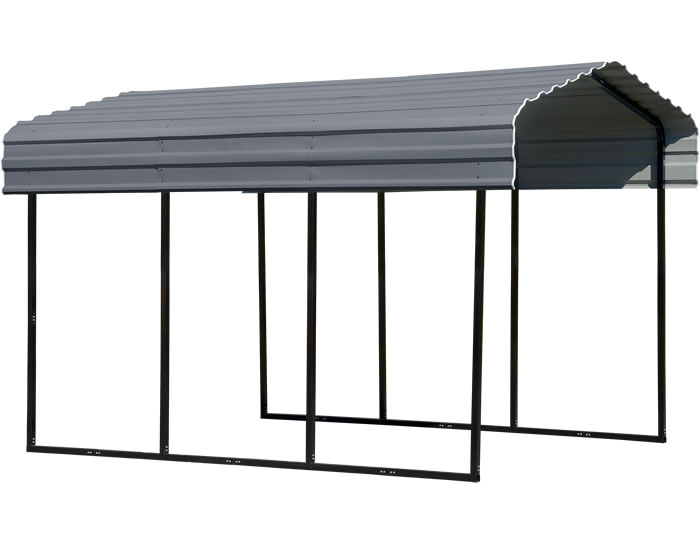 Arrow 10x15x9 Steel Auto Carport Kit - Charcoal