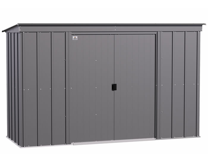 Arrow 10x4 Classic Steel Storage Shed Kit - Charcoal