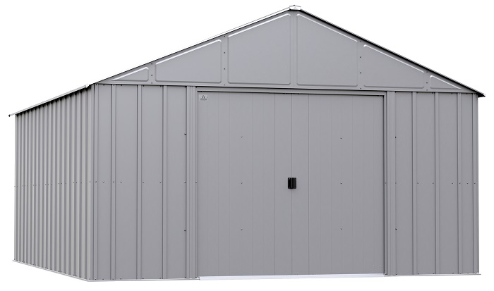 Arrow 12x14 Classic Steel Storage Shed Kit - Flute Grey