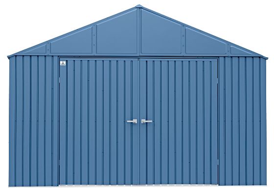 Arrow 12x14 Elite Galvalume Steel Storage Shed in Sleek Blue Grey Color