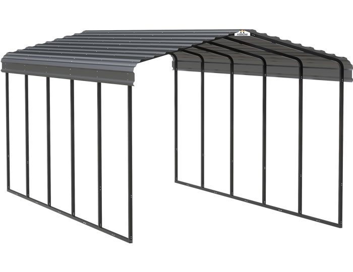 Arrow 12x24x9 Steel Auto Carport Kit - Charcoal