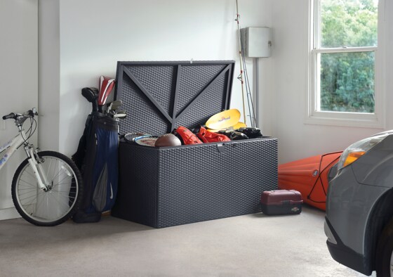 Arrow 134 Gallon Spacemaker Deck Box - Anthracite=