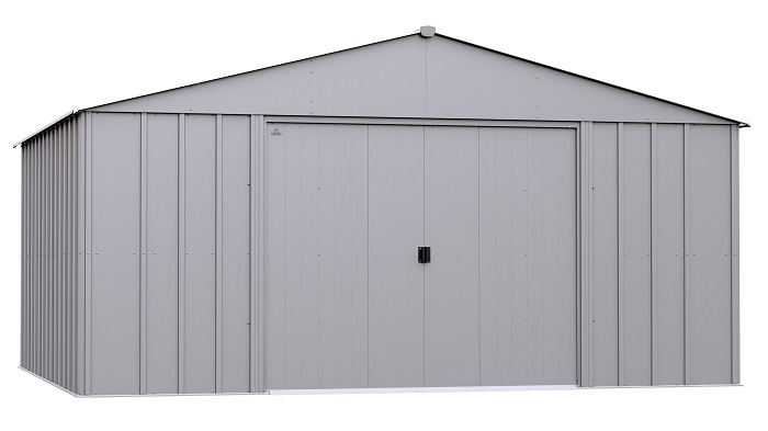 Arrow 14x12 Classic Steel Storage Shed Kit - Flute Grey