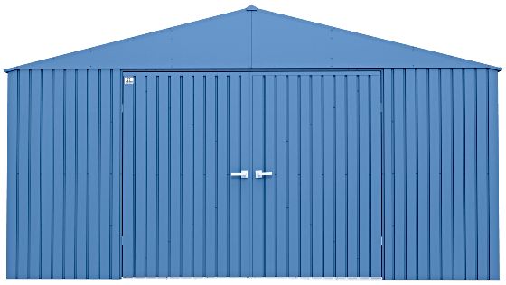Arrow 14x12 Elite Galvanize Steel Storage Shed in Sleek Blue Grey Color