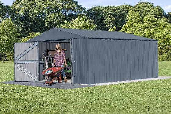 Proudly Made in the USA: Arrow ELITE sheds are manufactured in the U.S.A. using globally sourced materials. The high-quality galvanized steel is treated domestically for superior corrosion and rust resistance, ensuring lasting durability.