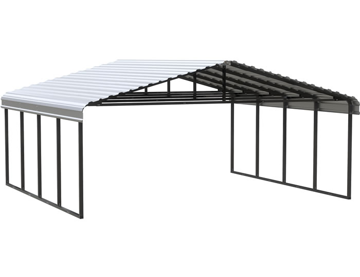 Arrow 20x20x9 Steel Auto Carport Kit - Eggshell