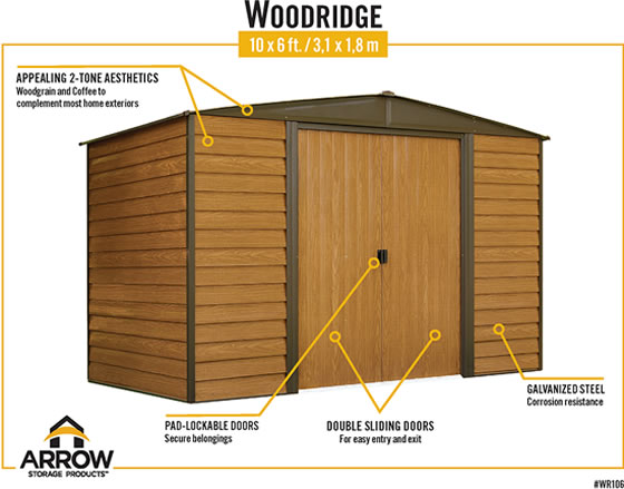 Arrow 6x5 Woodridge Metal Shed Kit (WR65)