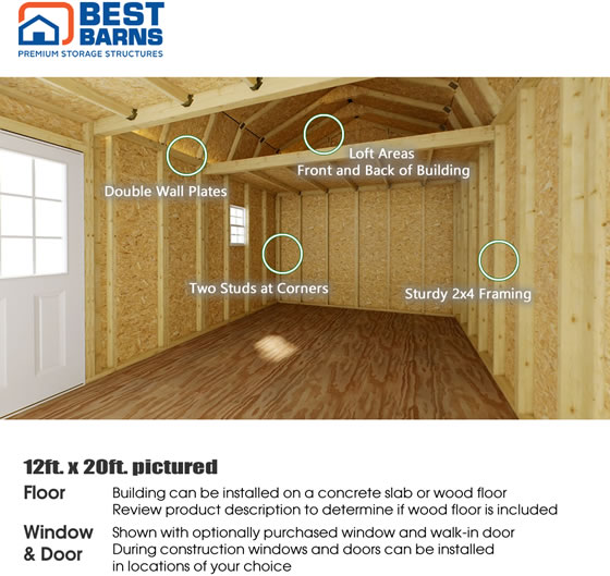 Two Overhead Storage Lofts - 2x4 Stud Framing - Double Studs At Corners & Double Wall Plates