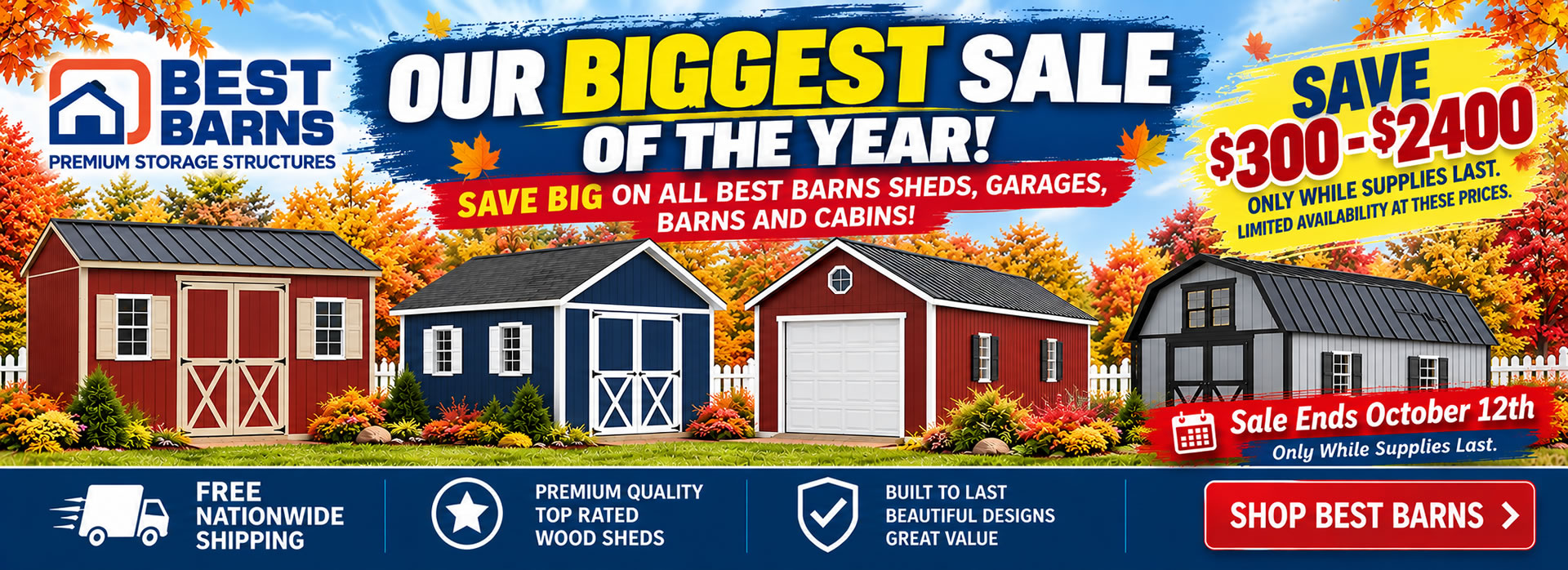 Best Barns Wood Shed Kit Clearance Event - Sale Ends October 12th