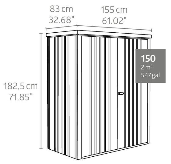 Biohort Equipment 150 Storage Locker - Dimensions
