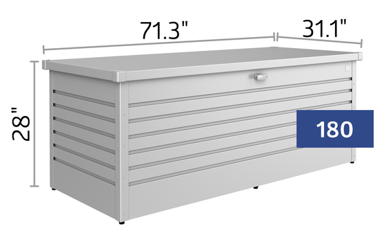 Biohort LeisureTime 210 Gallon Deck Box - Dimensions