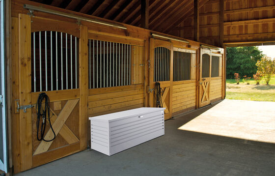 Ideal for barn deck storage, this box keeps tools and outdoor essentials dry and organized storage!