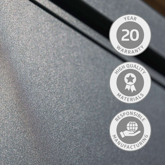 Functional deck box offers high-quality materials, responsible manufacturing, and a 20-year warranty.