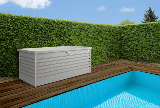 Perfect for pool deck storage, this box keeps pool essentials, tools, and outdoor items dry and organized.