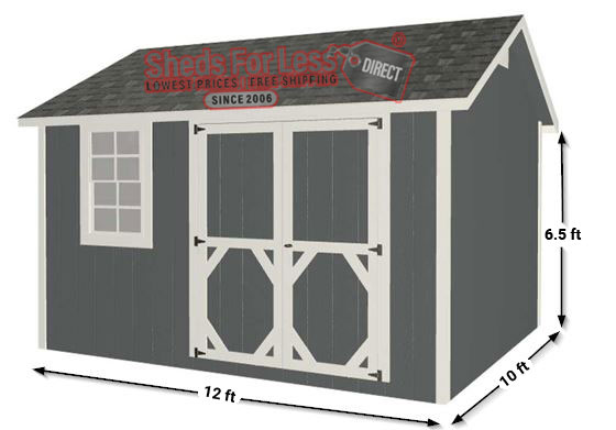EZ-Fit Craftsman 10x12 Panelized Wood Shed Kit Measurements Diagram