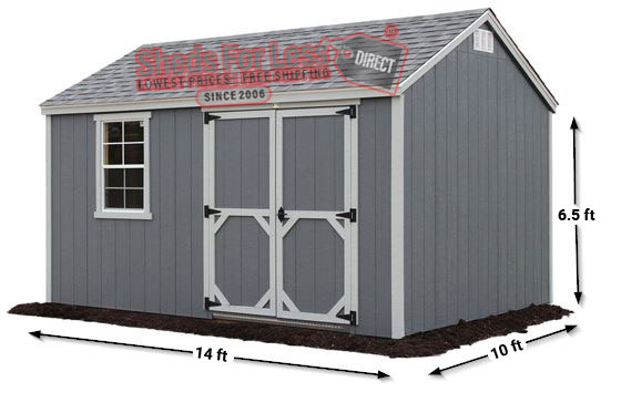 EZ-Fit Craftsman 10x14 Panelized Wood Shed Kit Measurements Diagram