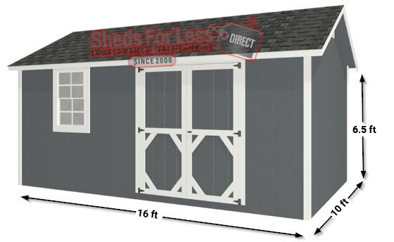 EZ-Fit Craftsman 10x16 Panelized Wood Shed Kit Measurements Diagram