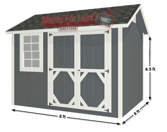 EZ-Fit Craftsman 8x8 Wood Shed Panelized Kit Measurements Diagram