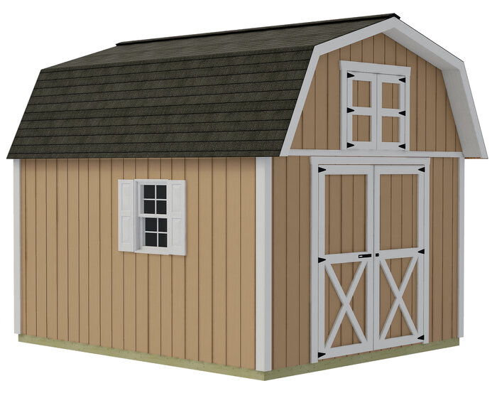 Craftsman's Cove - Standard 10x12 Wood Shed Kit - Door on Gable