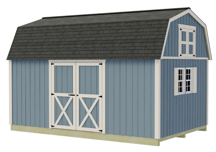 Craftsman's Cove - Standard 16x10 Wood Shed Kit - Door on Eave
