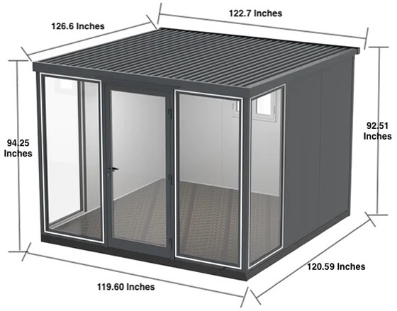 DuraMax 10x10 Glass House Measurements Diagram