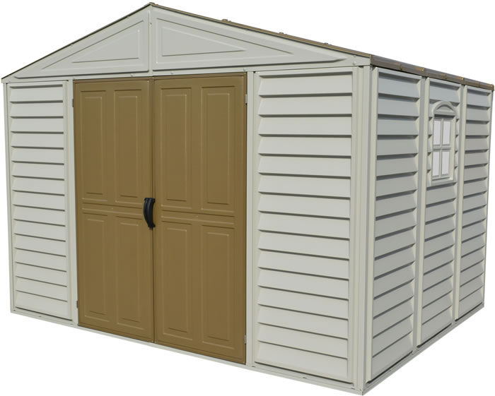 DuraMax 10.5x8 Woodbridge Adobe Vinyl Shed w/ Foundation 