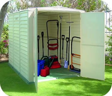 YardMate 5.25'W x 10.5'D DuraMax Vinyl Shed Kit with Vinyl Floor 