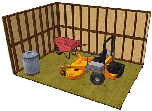 With an open-concept layout, this shed maximizes wall-to-wall space.