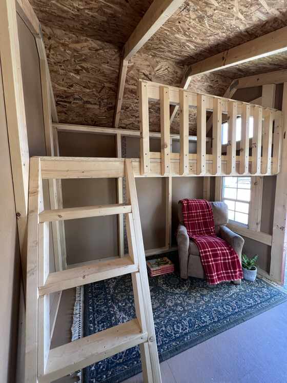 EZ-Fit 6x7 Wood Playhouse Kit Loft Ladder & Rails Included