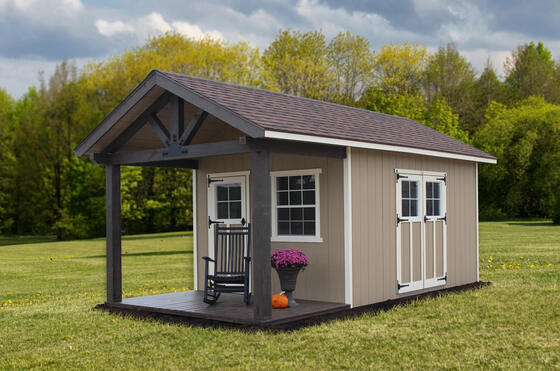 EZ-Fit Woodsman 10x12 Wood Storage Shed Kit w/ Porch