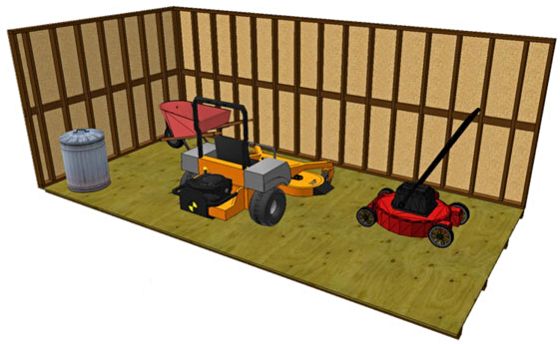 With an open-concept layout, this shed maximizes wall-to-wall space.