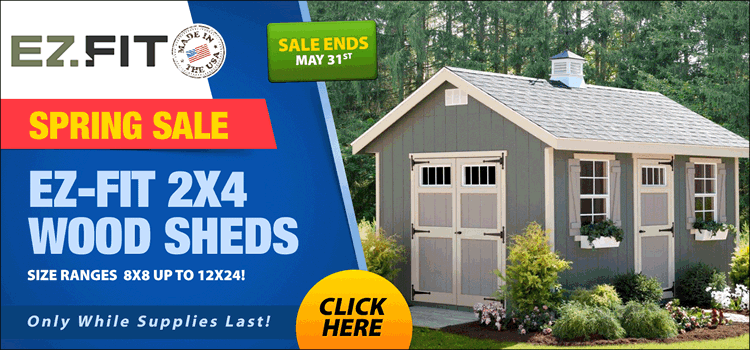 Panelized Pre-Built EZ-Fit Wood Shed Kits On Sale! - Sale Ends May 31st