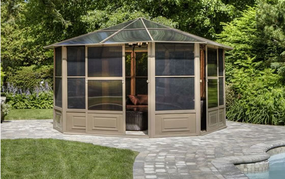 Florence 12x12 Solarium Assembled By Swimming Pool