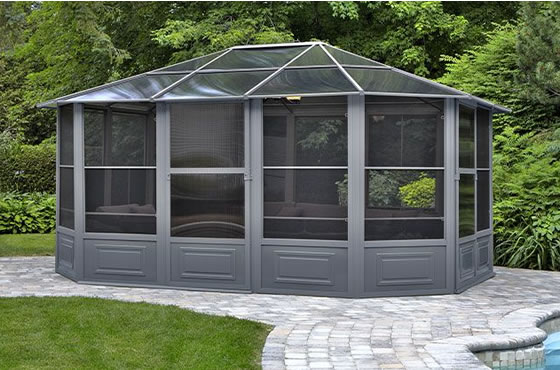 Florence 12x15 Solarium Assembled By Swimming Pool