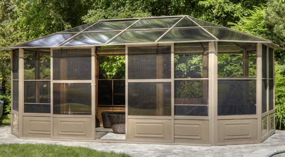 Florence 12x18 Solarium Assembled By Swimming Pool
