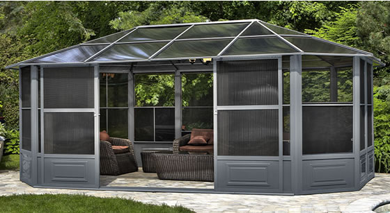 Florence 12x18 Solarium Assembled By Swimming Pool