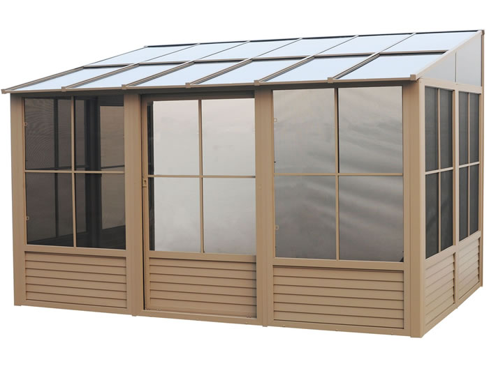 Gazebo Penguin 10x16 Florence Wall Mounted Solarium - Taupe