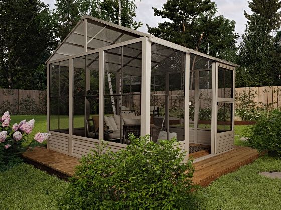 Transform your backyard into a peaceful paradise. The Gazebo Penguin Myrdal Solarium 11x10 isn't just a gazebo- it's your new favorite space.