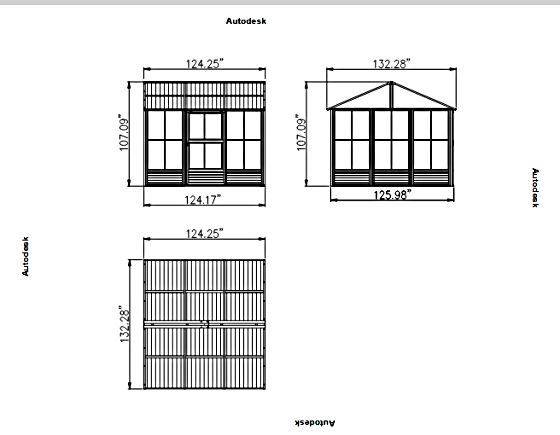 Gazebo Penguin Myrdal 11x10 Solarium Kit Measurements