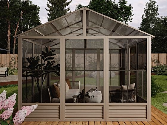 Introducing the Gazebo Penguin 11x10 Myrdal Solarium in Warm Beige
